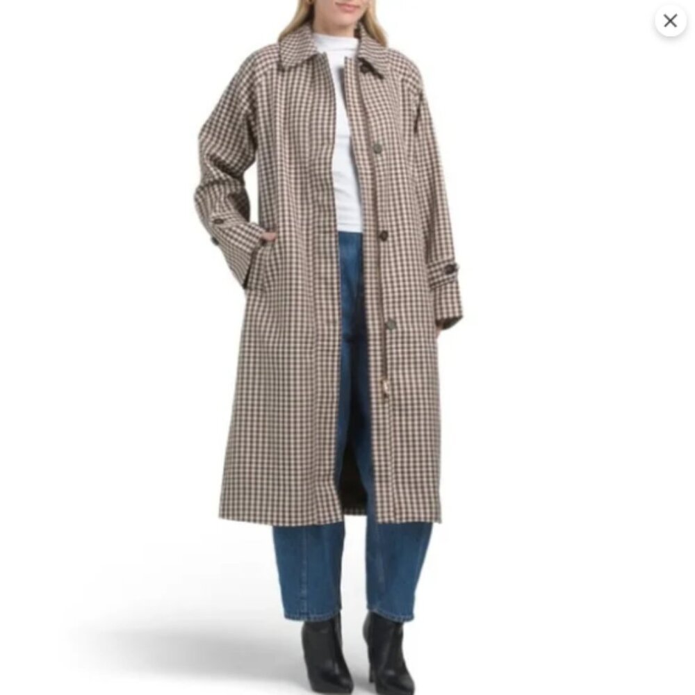 NWT HOUSE OF HARLOW 1960 Gingham Trench coat